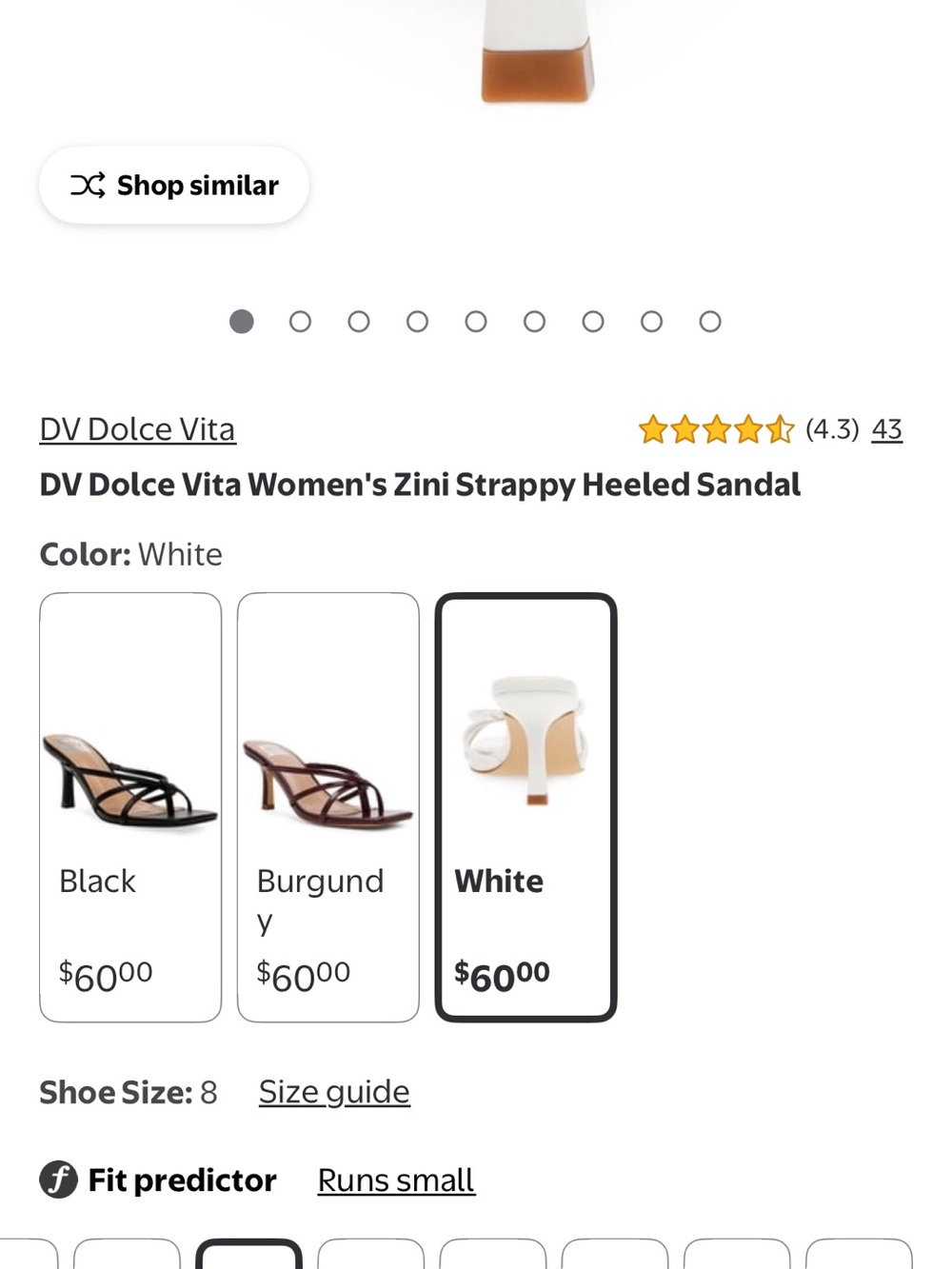 Dolce Vita White Strappy Square-Toe Heels